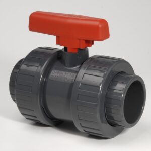 PVC Inch Double Union Industrial Ball Valve Plain Sockets - EPDM Seals