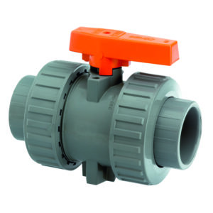 ABS Industrial Double Union Ball Valve Plain Sockets EPDM Seals