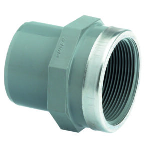 ABS Adaptor Plain Male Spigot/BSP Female Threaded with Stainless Steel Reinforcing Ring
