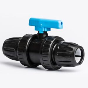 PE Compression Double Union Ball Valve Plain