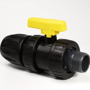 PP Ball Valve Double Union BSP Male Socket/Compression Joint